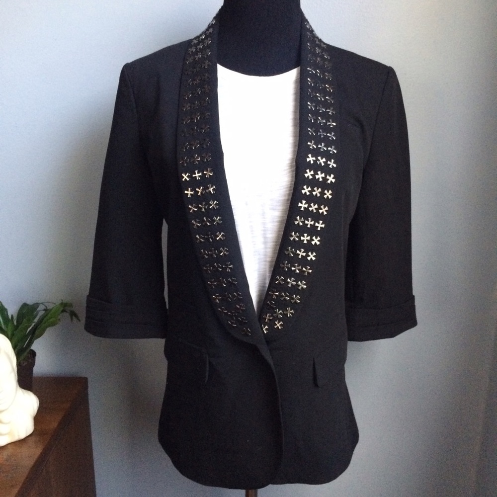 F21 Cross Studded Black Blazer