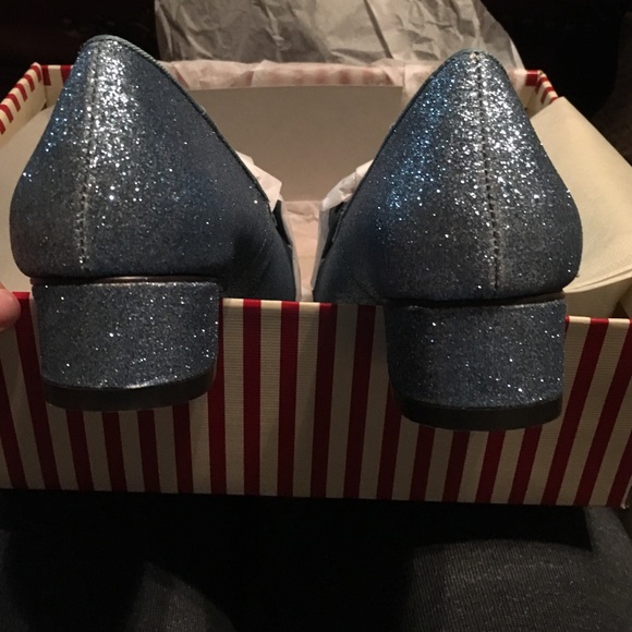 💖BLACK FRIDAY Blue Glitter Loafers with Bows - Picture 4 of 4