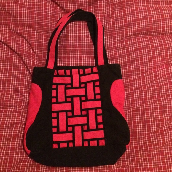 Unique black and red shoulder/tote bag
