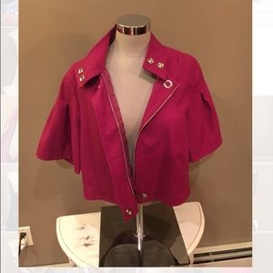 Raspberry colored short sleeve jacket