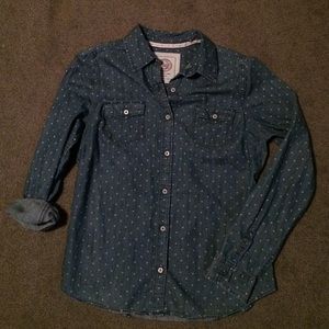 Polka dot chambray shirt