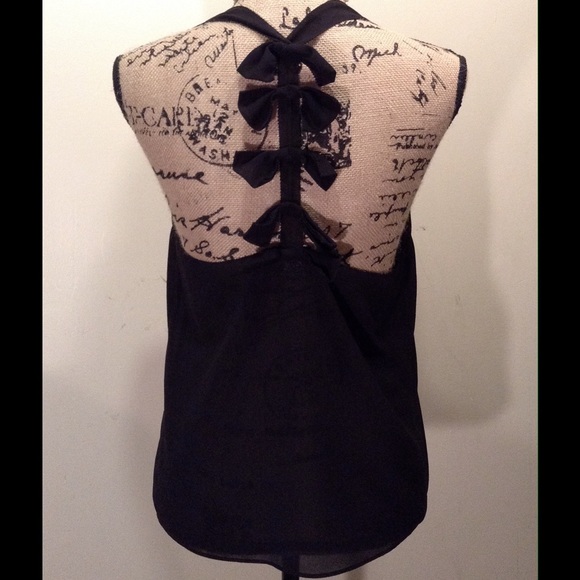 Sheer Black Bow Top