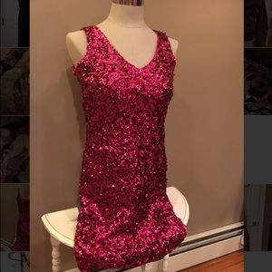 Stunning hot pink sequin dress