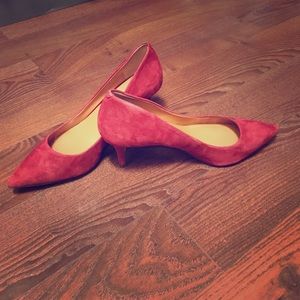 Beautiful pair of red heel shoes