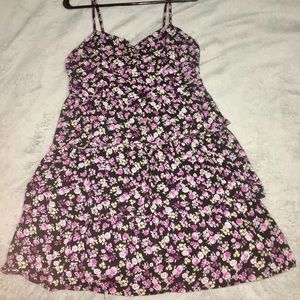 Pink Purple, and Black Ruffled Dress