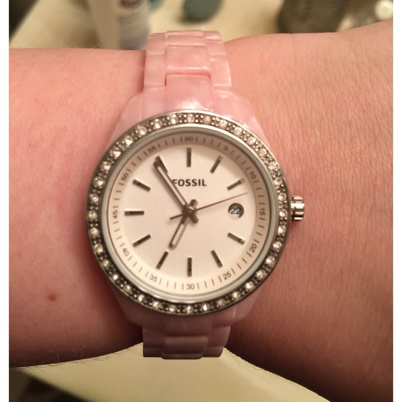 Fossil Pink Marbled Watch