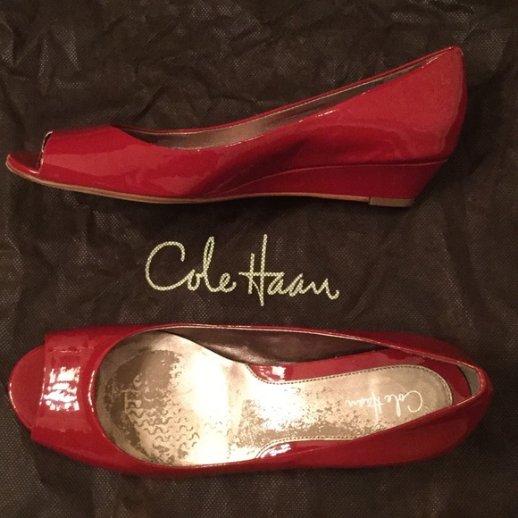Cole Haan Nike Air Red Patent Low Wedges