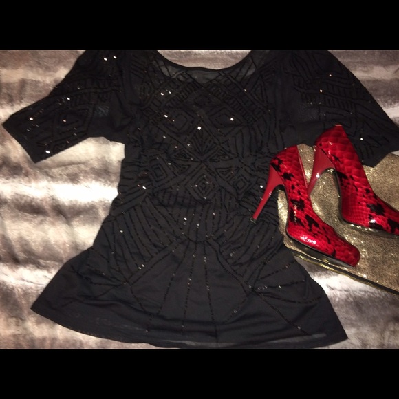 WHITE HOUSE | BLACK MARKET • sequin blouse • XL ✨