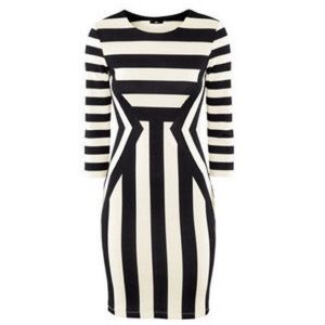 H&M Black and White Bodycon Dress