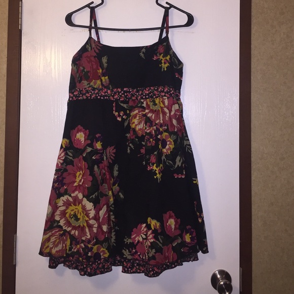 Floral black dress