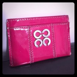 AUTHENTIC Coach patent burgundy small wallet