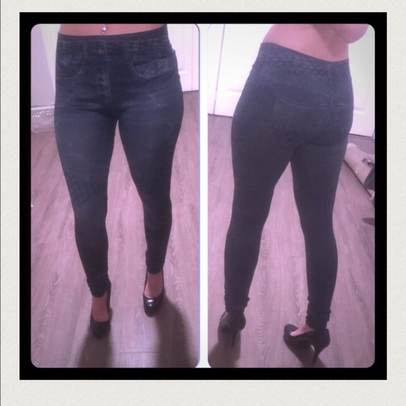 Trendy Jeans Print Leggings - Picture 2 of 3