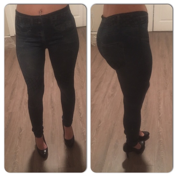 Trendy Jeans Print Leggings - Picture 3 of 3