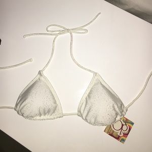 White glittery bikini top, size S