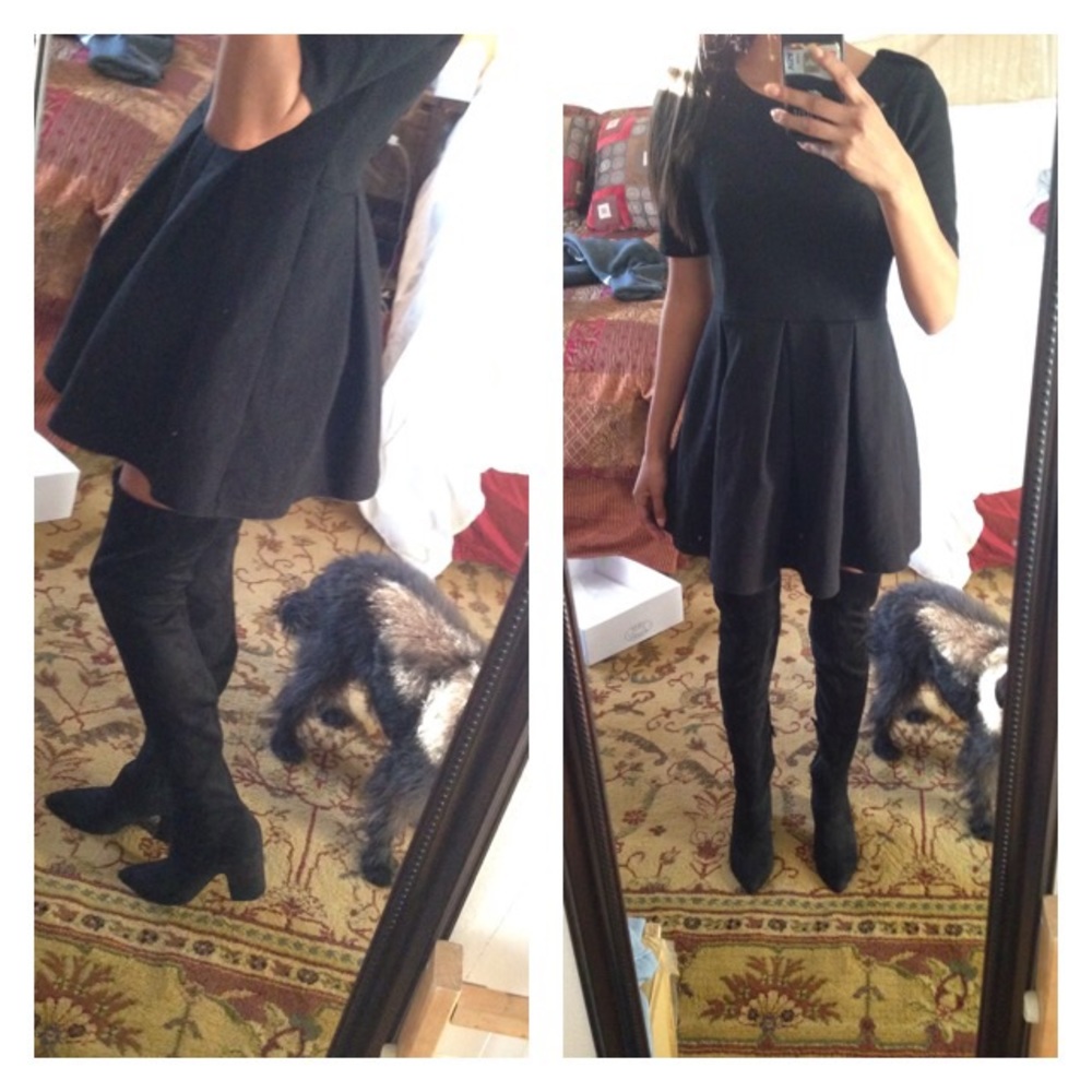 Zara black dress firm price