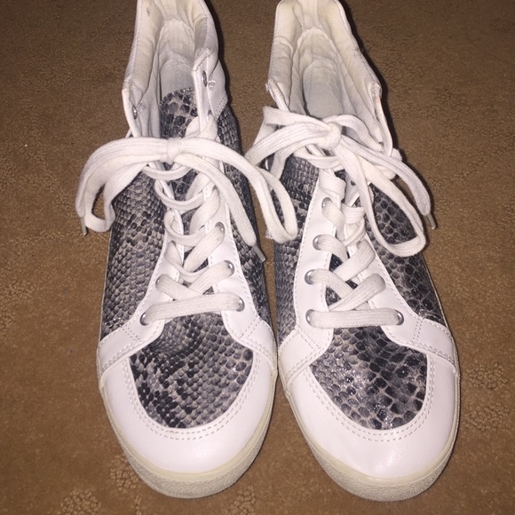 H&amp;M Shoes Hm Sneakers White Snakeskin Poshmark