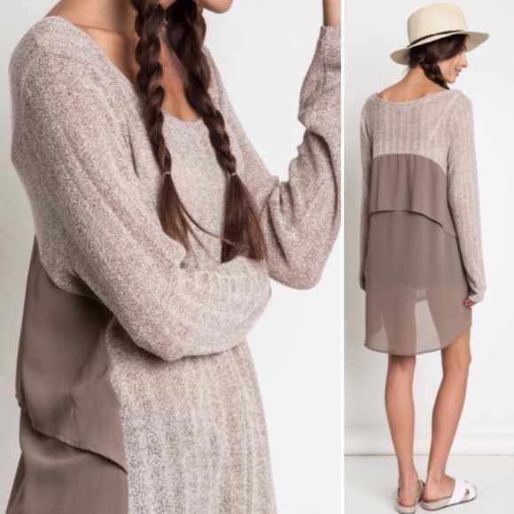 ❣️LAST-S❣️Mocha Back Layered Light Weight Knit Top - Picture 2 of 2