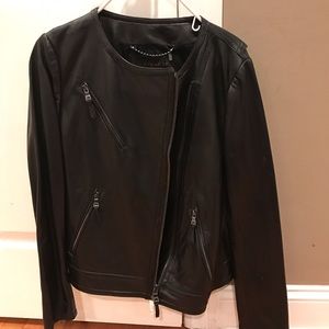 Collarless Leather Racer