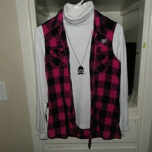 Pink Flannel Vest