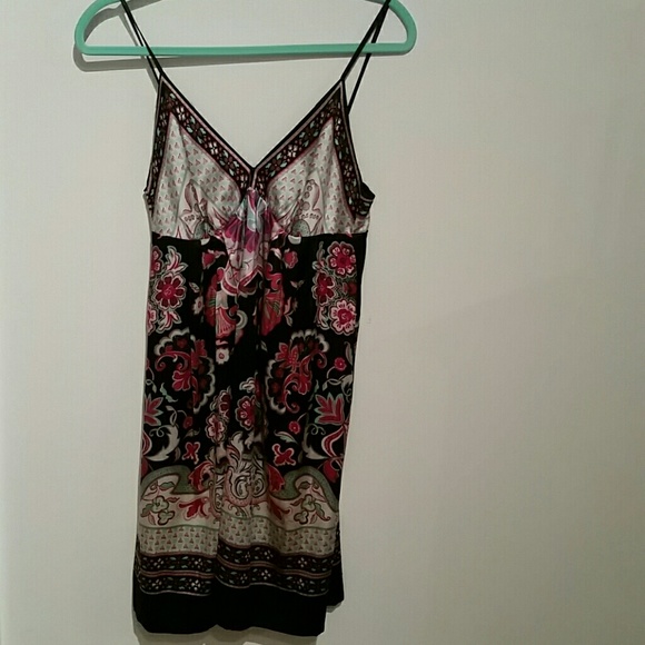 Eci brand black silk baby doll dress