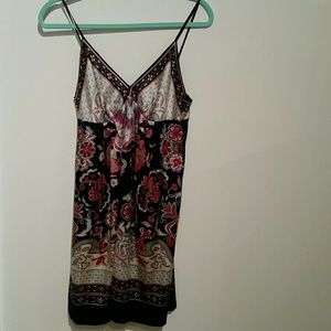 Eci brand black silk baby doll dress