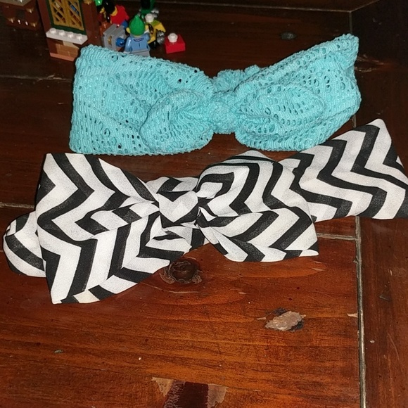 Turquoise and Chevron headbands with bow