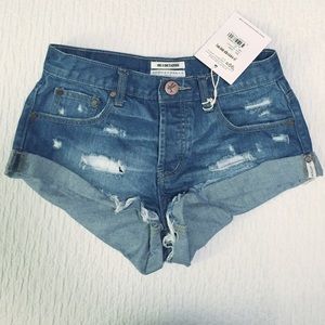 ❌Sold❌ One Teaspoon Bandits Denim Shorts, Sz 24