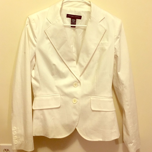 New York & Company Stretch White Blazer