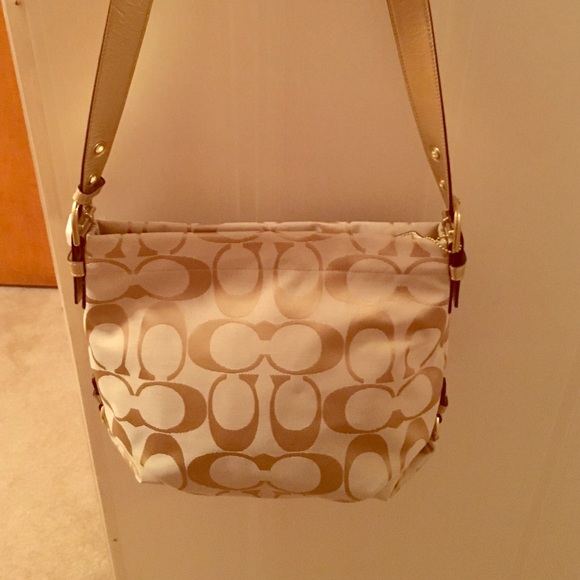 NWT Coach Gold Duffle Hobo Bag