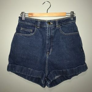 High Waisted Denim Cuff Shorts