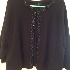 Size 2X black cardigan.