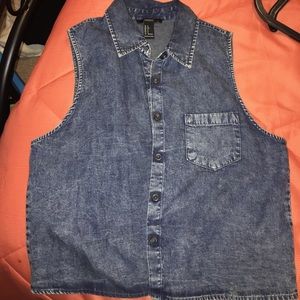 Sleeveless blue jean shirt from forever 21
