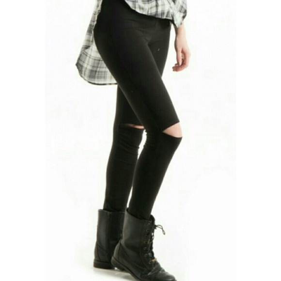 CUTOUT KNEES HIGH WAISTED LEGGINGS. - Picture 3 of 3