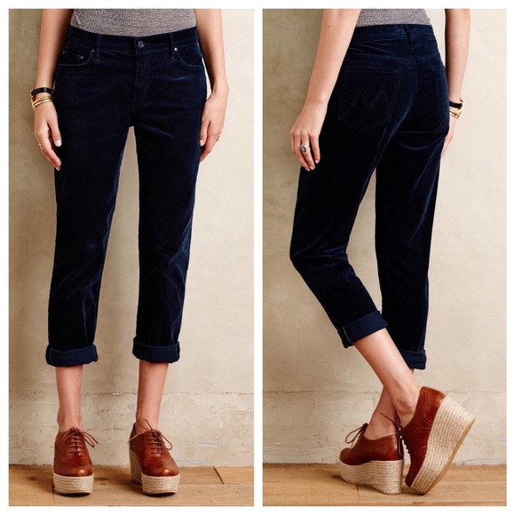 mother the dropout cropped slim jeans