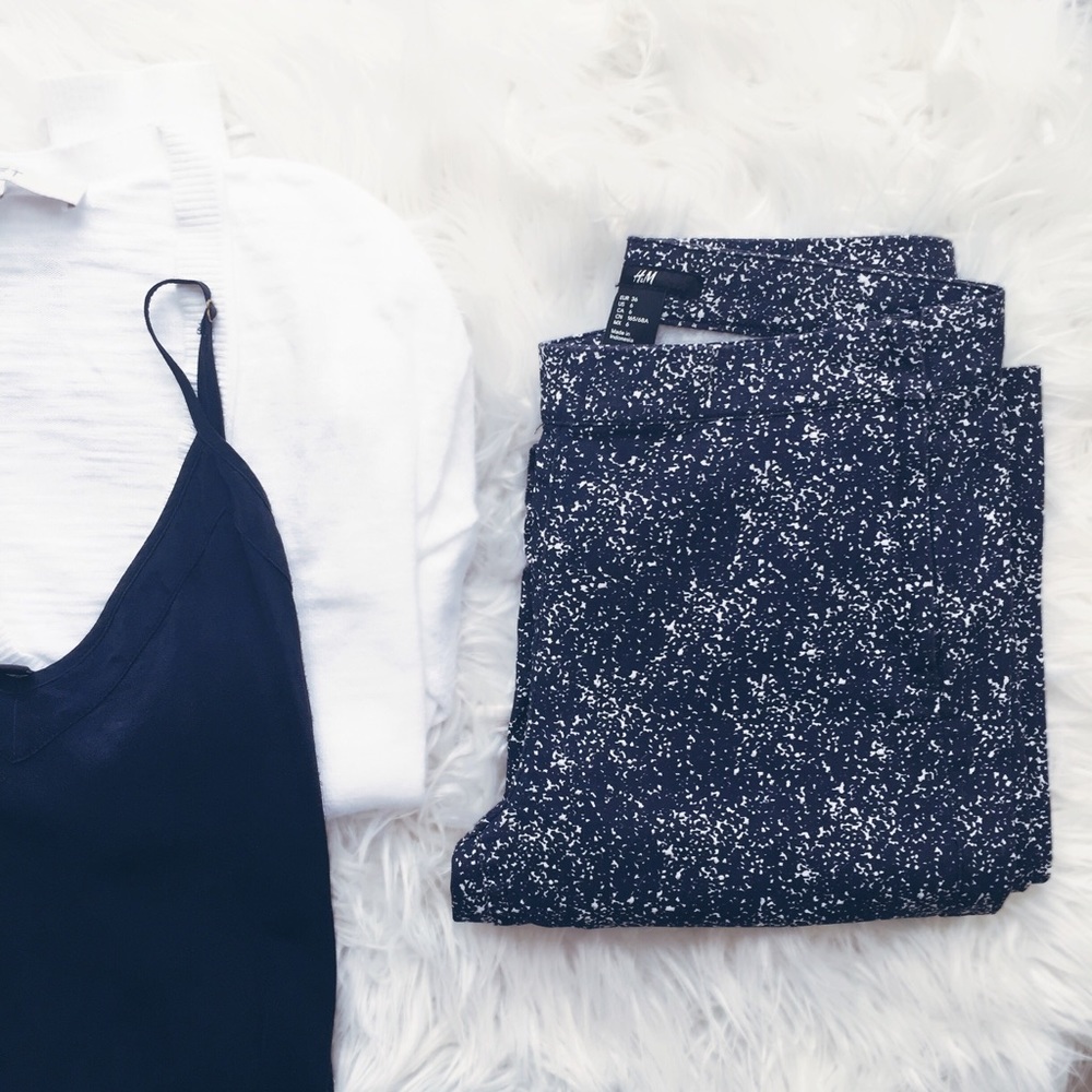 н&м navy • paттerned jeanѕ