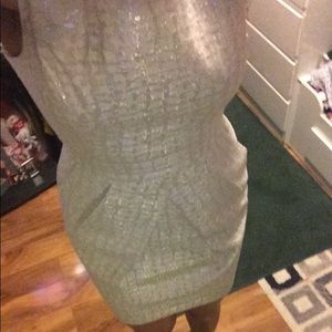 White and shimmery silver dress