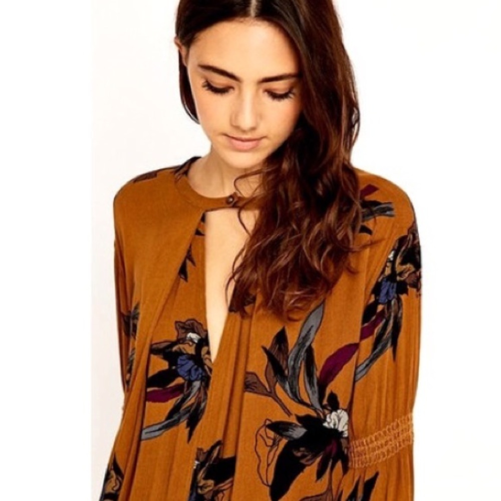 🎉HP🎉 FLORAL TUNIC DRESS Electric Orchid Swing - Picture 2 of 5