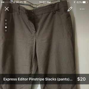 Express Editor pinstripe slacks size 12