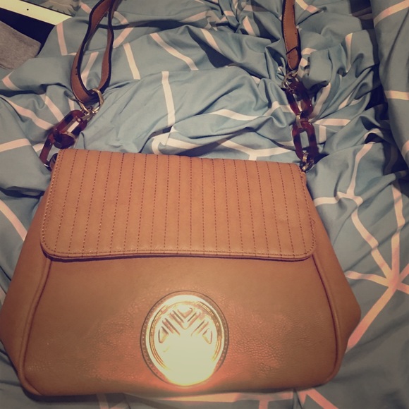 Brown, over the shoulder, leather purse