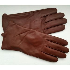 Soft Leather Cashmere Brown Gloves M/L NWOT