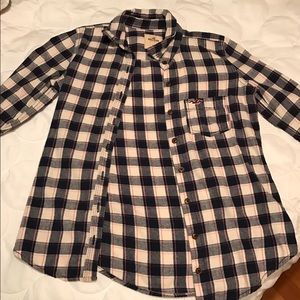 White/blue/pink plaid flannel