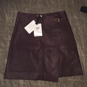 Burgundy real leather mini