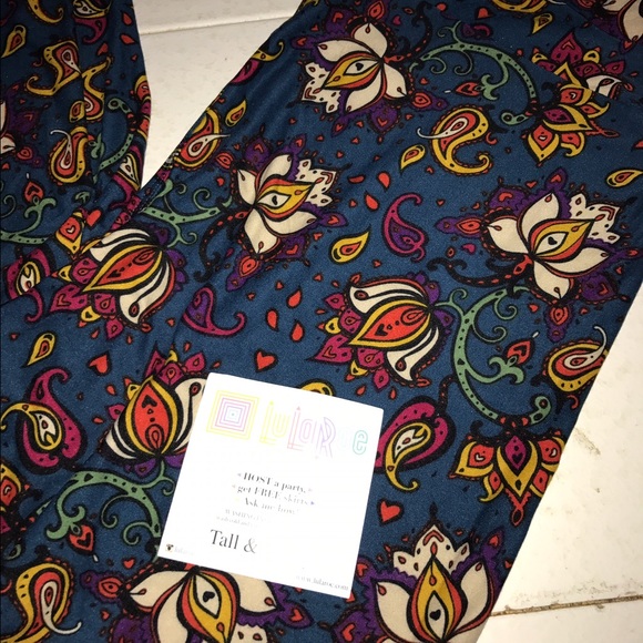 Tc blue floral paisley lularoe legging