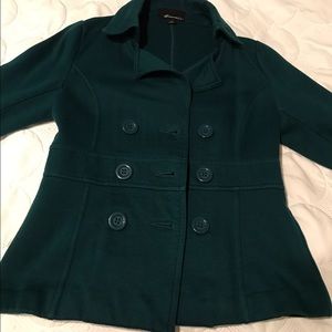 Dark teal pea coat