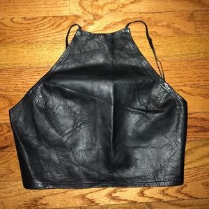 American Apparel Leather Crop Top