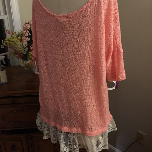 FREE PEOPLE Sweater Tunic With Lace - Picture 3 of 4
