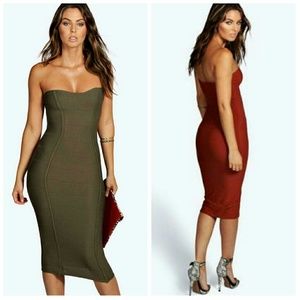 Boohoo  Gia Bandeau Bandage Midi Bodycon Dress