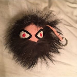 Fur bag bug charm pom pom monster