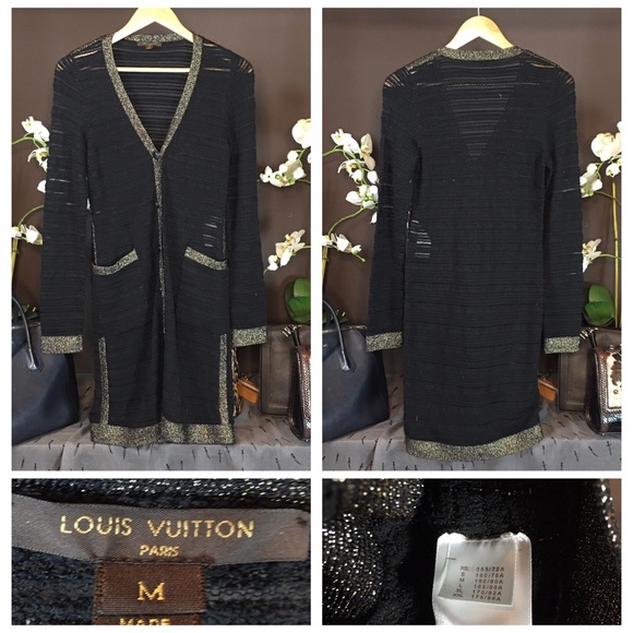 LOUIS VUITTON DUSTER CARDIGAN METALLIC SWEATER - Picture 3 of 4