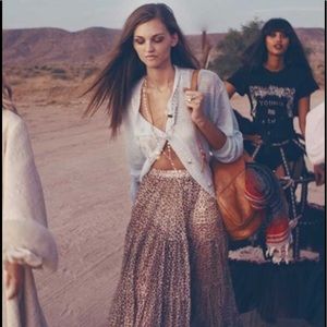 🦁 Awesome leopard planet blue long skirt